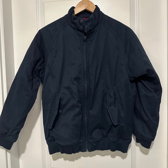 Gap Kids Vintage | Vintage Gap Kids Utility Bomber Jacket Navy Outer Red Lining - Picture 1 of 12